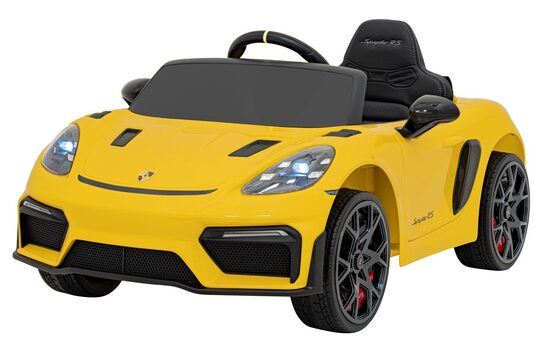 Porsche Spyder RS 718 bērnu elektro auto (dzeltens, 2WD)