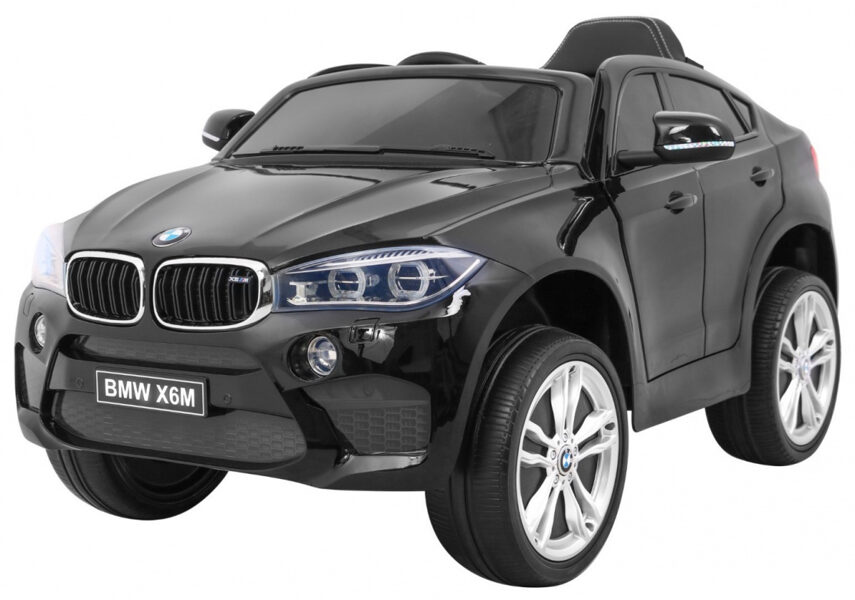 BMW X6M bērnu elektro auto (lakots, melns, 2WD)