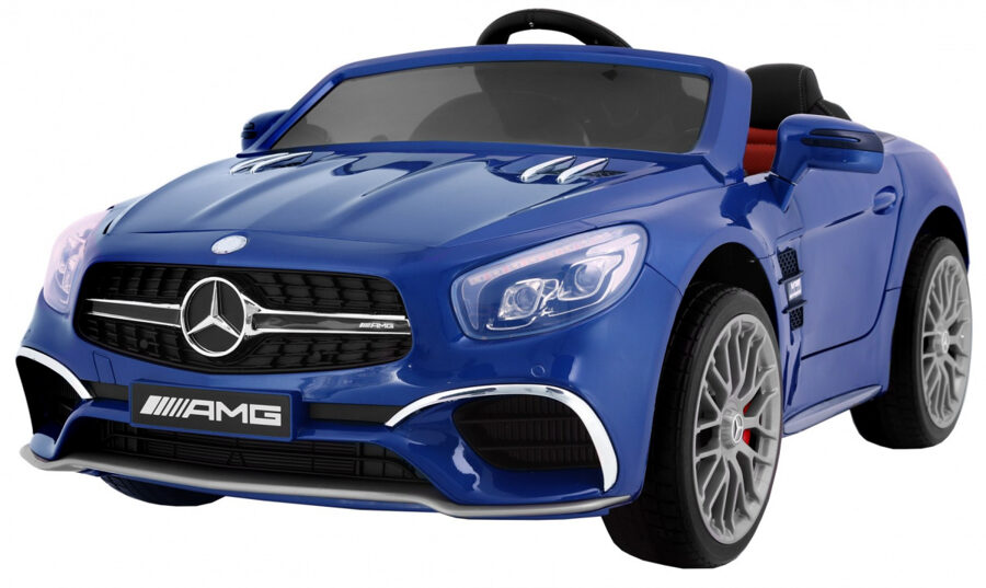 Mercedes AMG SL65 bērnu elektro auto (zils-lakots, 2WD)