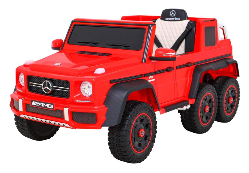 Mercedes Benz G63 AMG x6 bērnu elektro auto (sarkans, 4WD)